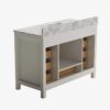 8 48" Modern White Bathroom Vanity Cabinet with Brushed Nickel Pulls & Symmetric Multi-Drawer Storage