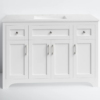 Transitional Farmhouse White Bathroom Vanity with Large Storage for Master Bath Remodel