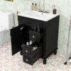 8 Classic Dark Green Bathroom Vanity Soft Close Drawers Multi Compartment Storage Cabinet