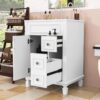 Classic White Bathroom Vanity with Soft Close Drawers Multi-Zone Storage & Decorative Wood Legs
