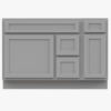 Neutral Light Grey Shaker Vanity Base Cabinet with Divided Storage for Bath Renovation