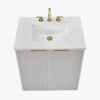 Minimalist Fluted Bathroom Vanity with Dual Soft-Close Doors & Adjustable Storage Shelf