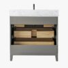 9 Spacious Storage Fluted Bathroom Vanity with Full Soft-Close Solid Wood Drawers
