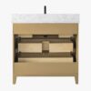 9 Large Storage Fluted Oak Bathroom Vanity with Full Soft-Close Solid Wood Drawers