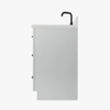 42" Modern Light Gray Bathroom Vanity Cabinet with Matte Black Bar Pulls & Classified Storage