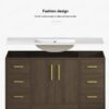 Contemporary Walnut Bathroom Vanity with Ample Divided Storage for Master Bath Remodel