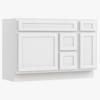 9 Classic Bright White Shaker Vanity Base Cabinet with Divided Storage for Bath Renovation