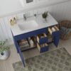 48 Inch Navy Blue Shaker Bathroom Vanity Base Cabinet Only, 3 Soft Close Drawers & 2 Soft Close Doors