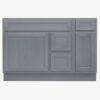 Neutral Grey Wood Shaker Vanity Base with Multi-Zone Storage for Bath Remodel