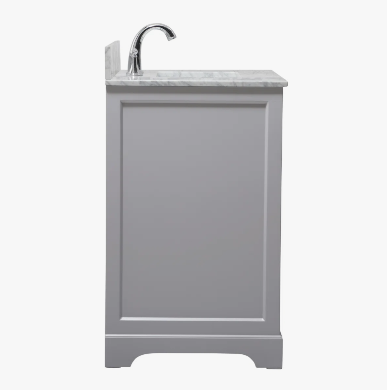 9 Coastal Style Grey Louver Bathroom Vanity Soft Close Drawers Multi-Zone Storage Cabinet