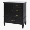 9 Vintage Traditional Black Bathroom Vanity Soft Close Drawers Large Split Storage Layout