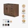Rustic Walnut Vanity Base with Dovetail Drawers for Farmhouse & Industrial Bathroom Remodel