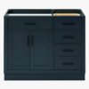 Modern Navy Solid Wood Vanity Base with Dovetail Drawers for Bathroom Remodel