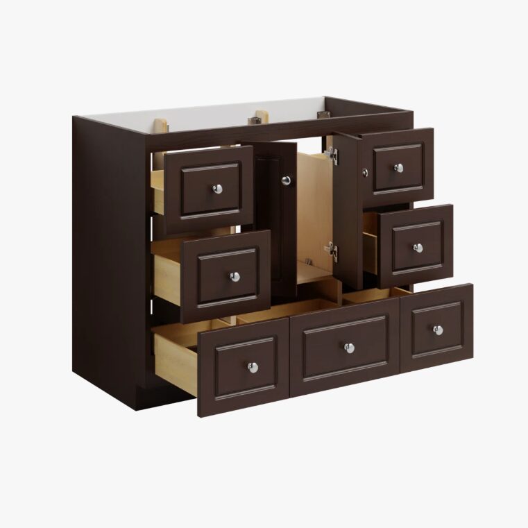 Classic Espresso Shaker Vanity Base Cabinet with Soft Close Storage for Farmhouse Bath Remodel