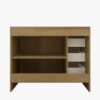 Farmhouse Oak Vanity Cabinet with Soft-Close Storage for Scandinavian & Rustic Bathroom Renovation